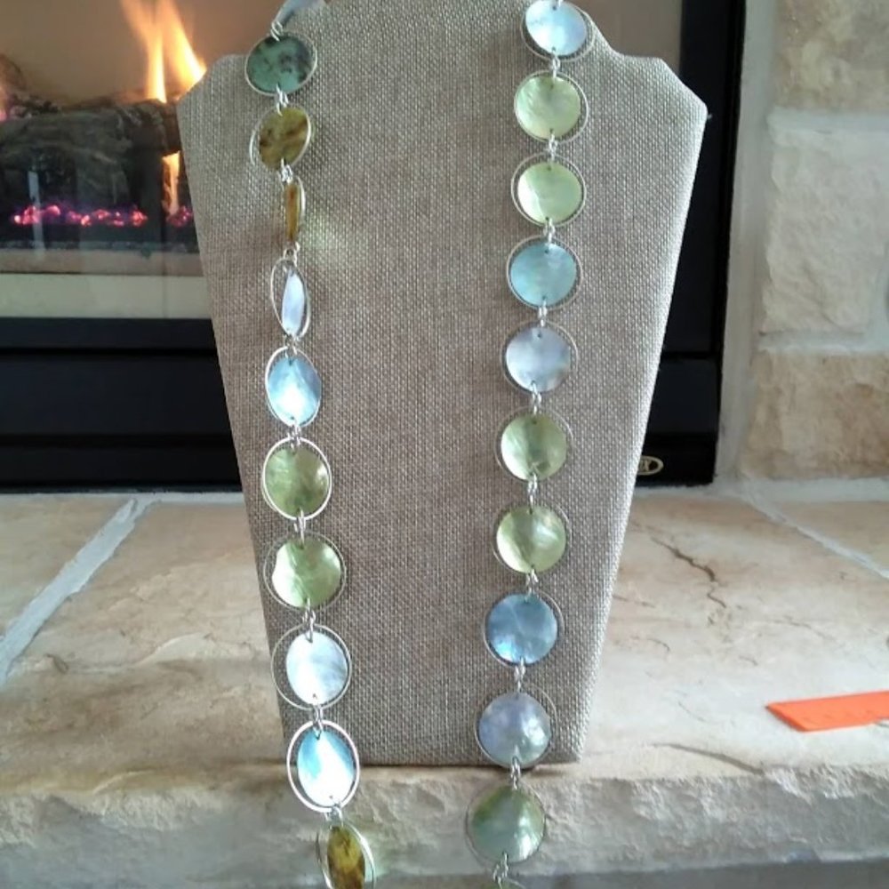 Long Pearl Oyster shell Necklace